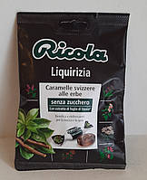 Натуральные леденцы без сахара Ricola Liquirizia (Caramelle svizzere alle erbe) 70г