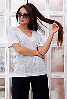 Річна блуза–туніка з коротким рукавом 1335 (42–48р) в кольорах, фото 7