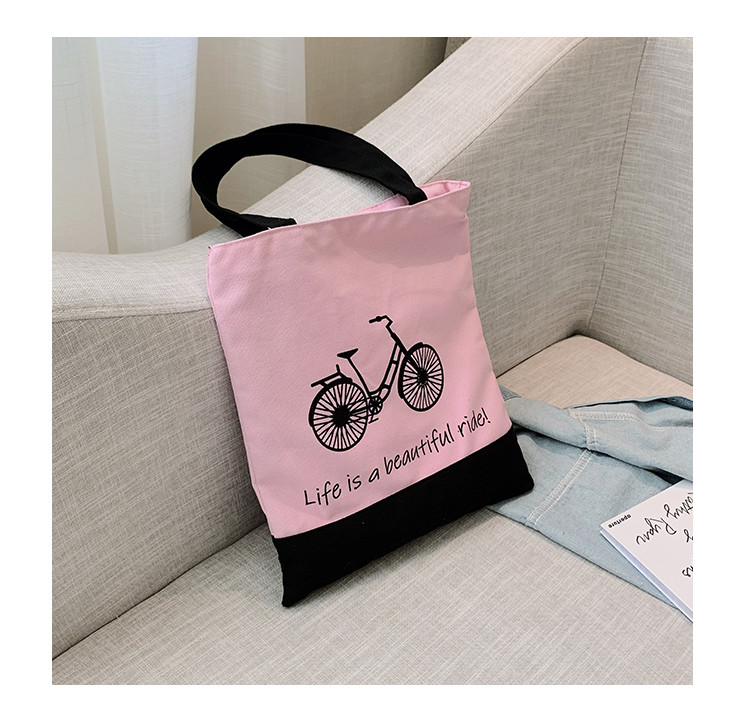 Екосумка рожева з велосипедом, фото 1