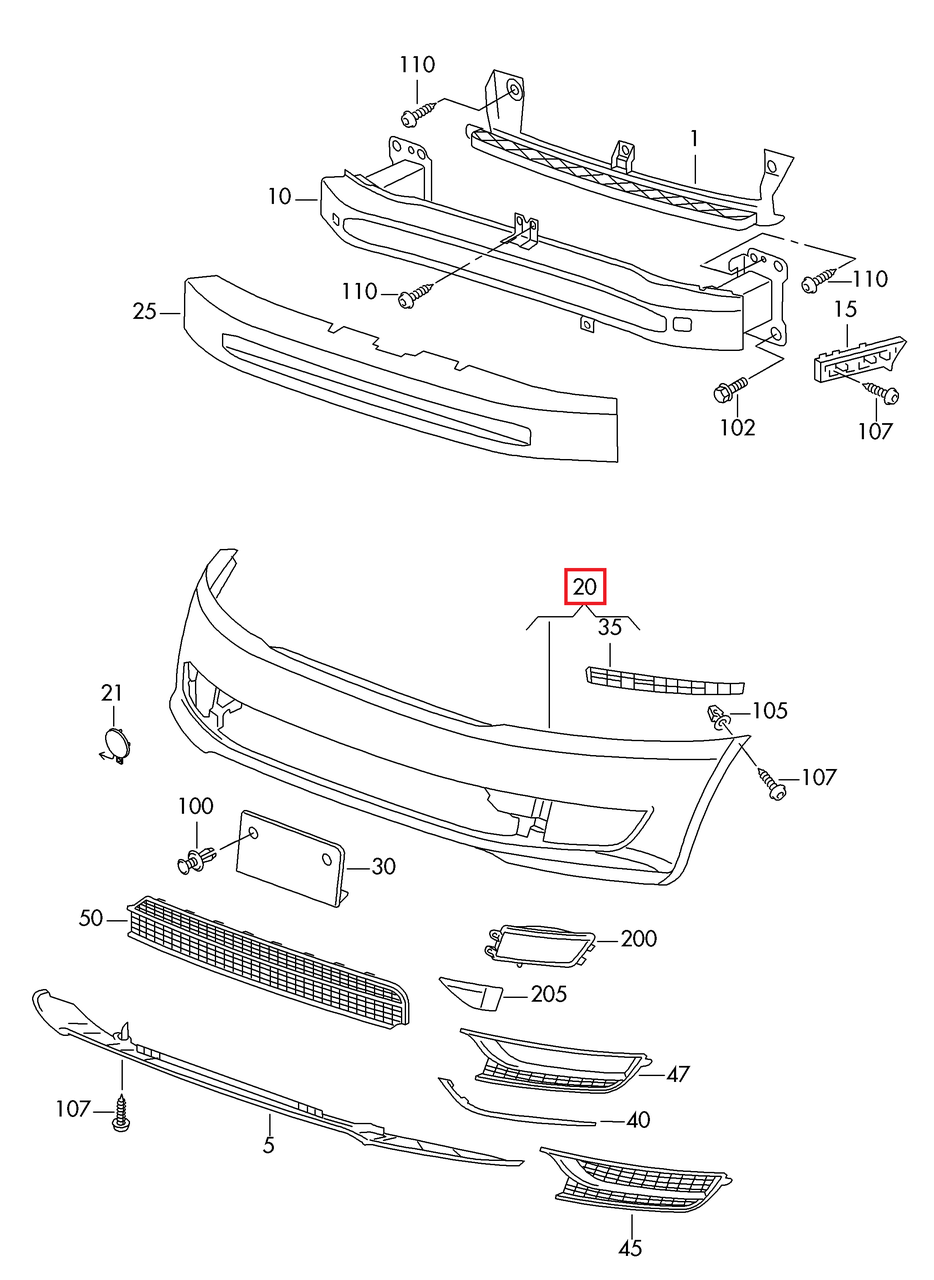 Бампер передній VW Passat B7 USA 2011-2015 561807217B GRU