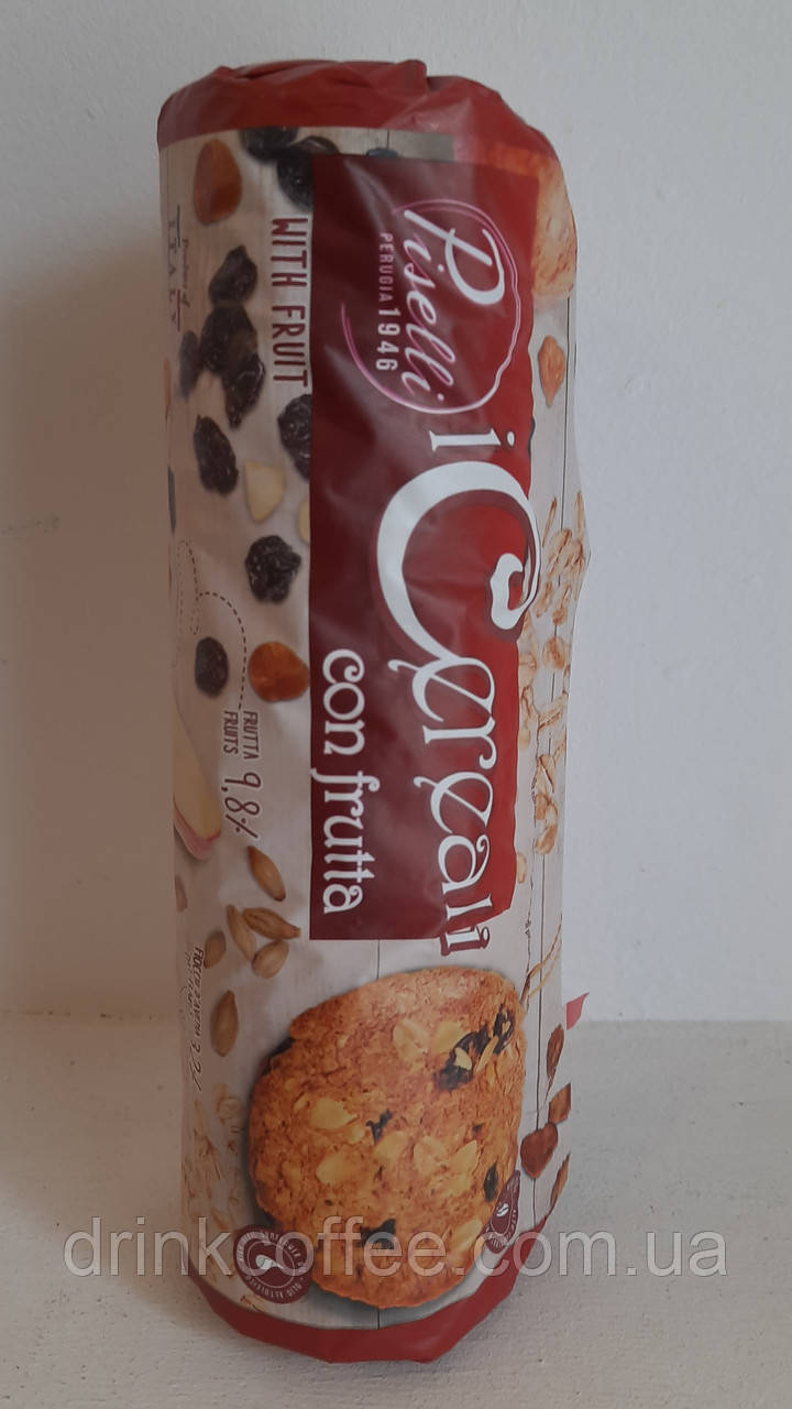Печиво Piselli Cereali con frutta пшеничне з родзинками та яблуками Італія 250g