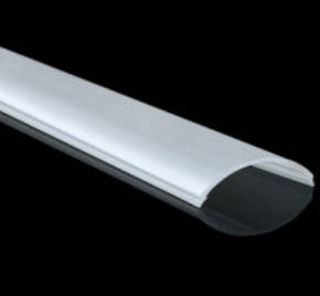 Алюмінієвий профіль BIOM кутовий LPU-16B (16х16мм) чорний+матовий розсіювач (круглий) для LED стрічки, фото 3