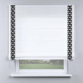 Римська фото штора біла з кантом чорним. Безкоштовна доставка.