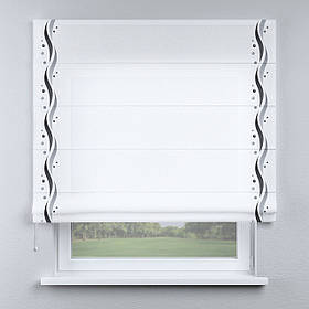 Римська фото штора біла з кантом чорним. Безкоштовна доставка.