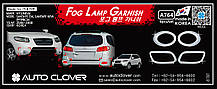 Хром накладки на галогенки Hyundai Santa Fe 2006-2009 (Autoclover/Корея/A764)