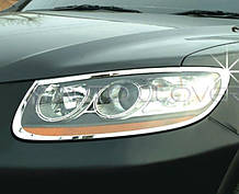 Хром накладки на фари, окантовка фар Hyundai Santa Fe 2006-2012