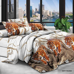 3D Двоспальна постільна білизна Modatex тигри в пустелі