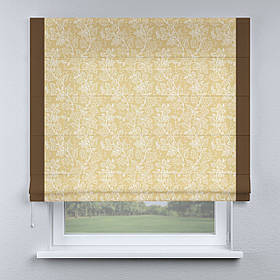 Римська фото штора бежева гілочки з кантом коричневим. Безкоштовна доставка.