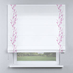 Римська фото штора біла з кантом рожевим. Безкоштовна доставка.