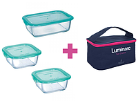 Контейнер LUMINARC KEEP'N BOX /НАБОР/380*2 квадр +820 прям мл+Bag