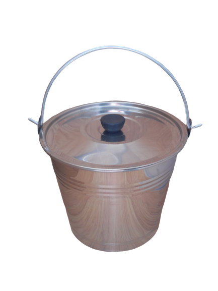 Відро із нержавіючої сталі 7 л. господарське з кришкою, фото 1