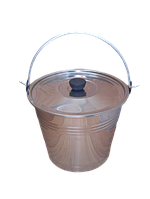 Відро із нержавіючої сталі 7 л. господарське з кришкою