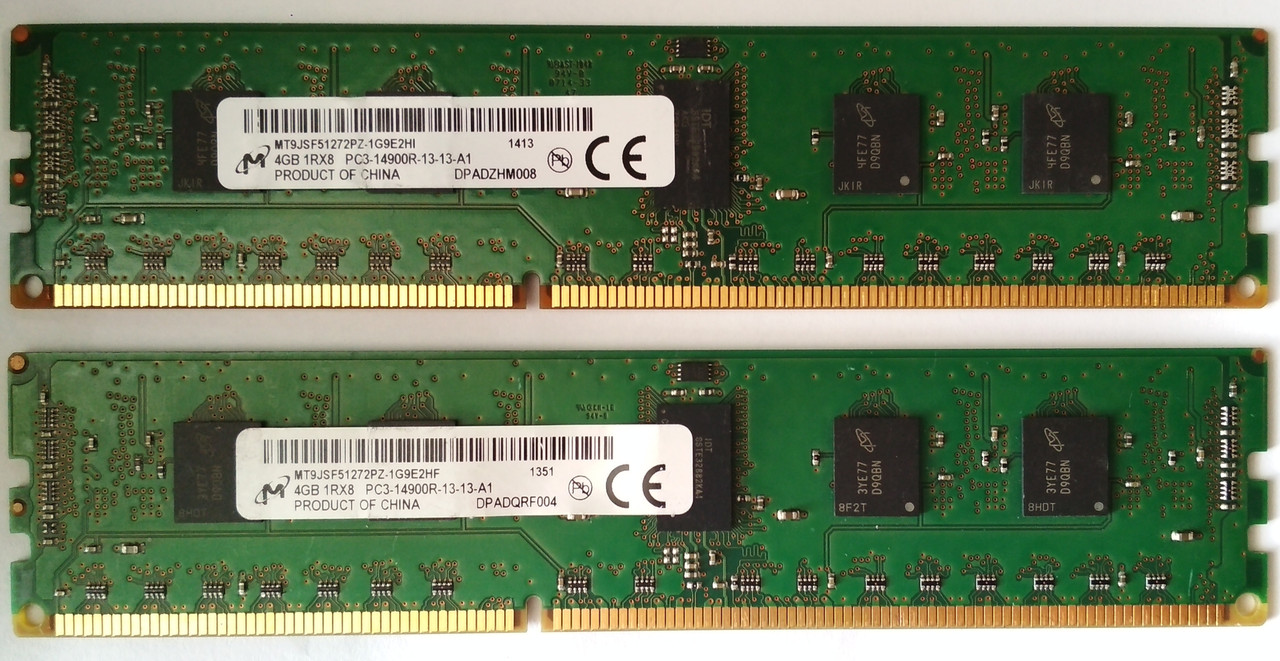 8Gb 2*4gb DDR3 1866 PC3 14900R 1Rx8 Micron RAM Серверна пам'ять, фото 1