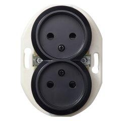Розетка 2-я без заземлення Чорна модуль Renova Schneider Electric, WDE011321