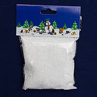 Штучний сніг, 1 упаковка, 80 г, білий, середні сніжинки, PPS (200862)