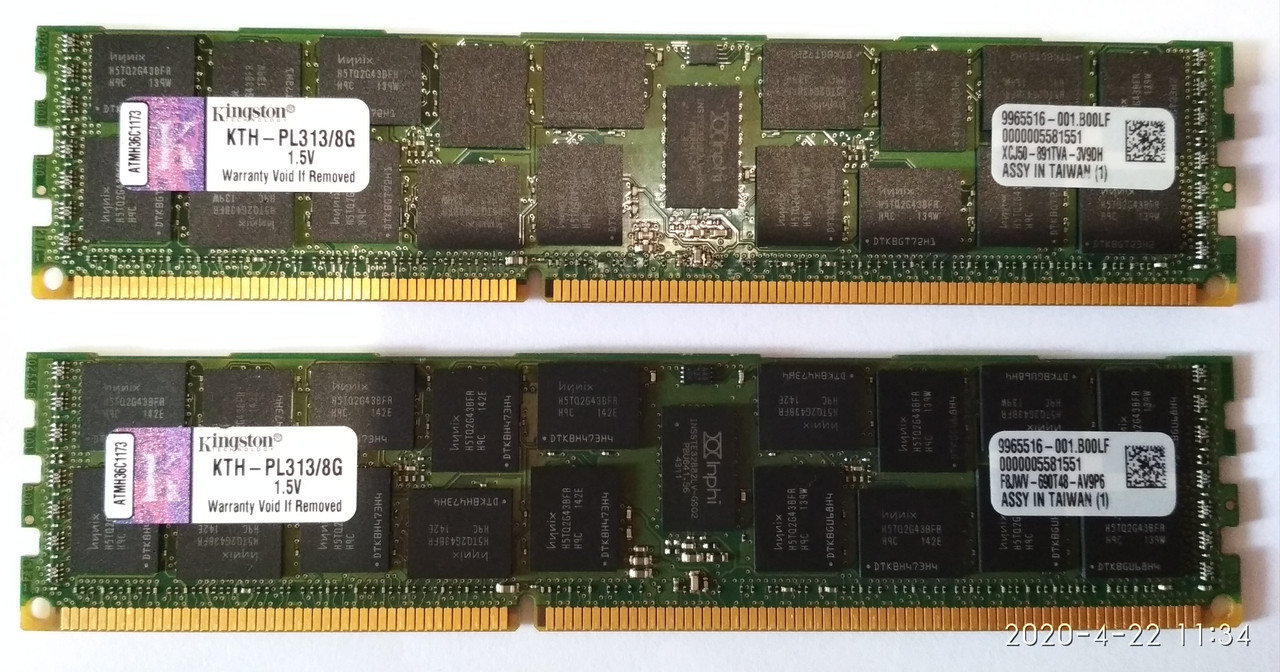 16 gb 2x8gb DDR3 1333 Kingston PC3 10600R REG ECC RAM Серверна пам'ять