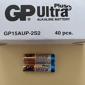 Батарейка пальчик GP Ultra Plus Alkaline 1.5 V(Алкалінові) LR6 АА 2 шт., фото 2