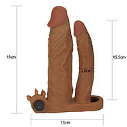 Pleasure X Tender Vibrating Double Penis Sleeve | Puls69, фото 4