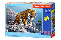 Пазлы Тигр на скале на 180 деталей