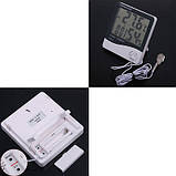 Термометр багатофункціональний Sinometer HTC-2, гігрометр, годинник, будильник, календар, зовнішній датчик., фото 3