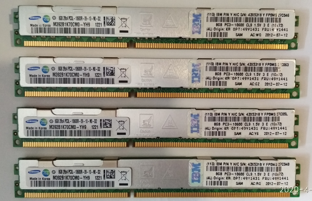 32 gb 4x8gb DDR3 1333 Samsung PC3L 10600R REG ECC RAM Серверна пам'ять