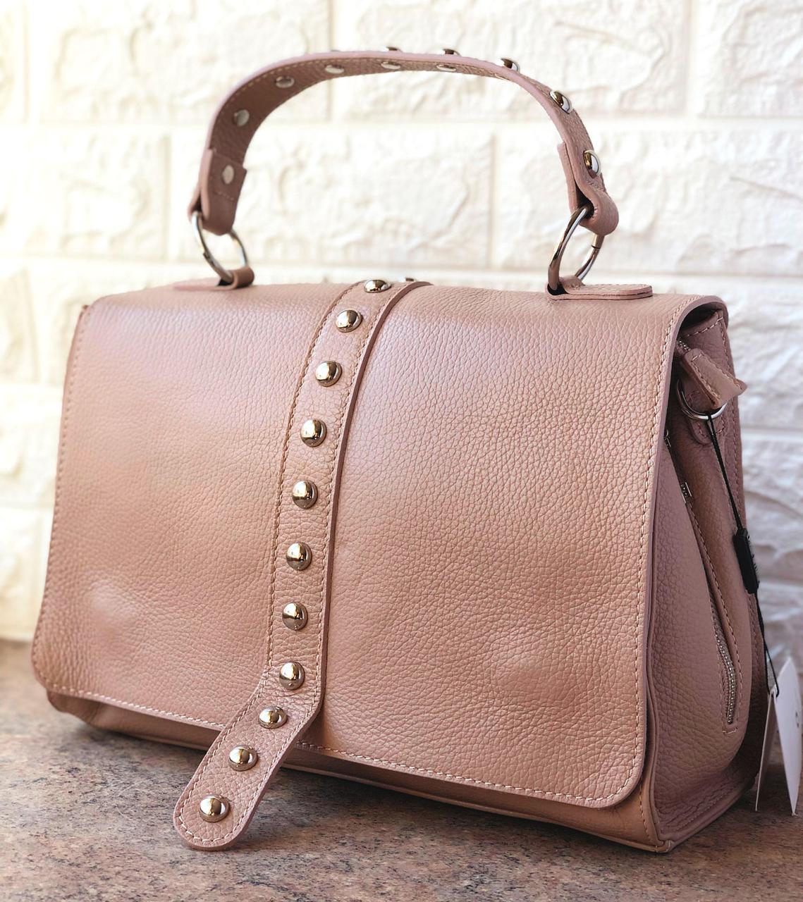 Жіноча сумка шкіряна Virginia Conti Рожева, фото 1