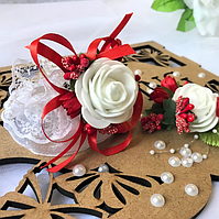 Шик! Набір якісних бутоньєрок на весілля, Червоний №2