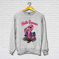 Жіночий світшот з оригінальним принтом Push IT "Hello Summer" XS, Сірий