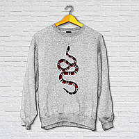 Жіночий світшот з оригінальним принтом Push IT Змія XS, Сірий