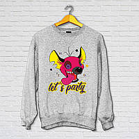 Жіночий світшот з оригінальним принтом Push IT "Let'sparty" S, Сірий