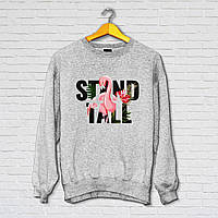 Жіночий світшот з оригінальним принтом Push IT "Stand tall" S, Сірий
