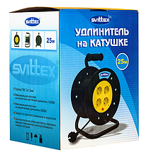 Подовжувач SVITTEX на котушці 25м з перерізом проводу 2х1,5 мм2 і термозахистом!, фото 2