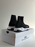 Кросівки жіночі Balenciaga Speed Trainer Black White, підошва біла з чорним Київ, фото 5