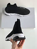 Кросівки жіночі Balenciaga Speed Trainer Black White, підошва біла з чорним Київ, фото 6