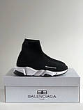Кросівки жіночі Balenciaga Speed Trainer Black White, підошва біла з чорним Київ, фото 3