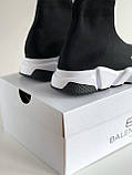 Кросівки жіночі Balenciaga Speed Trainer Black White, підошва біла з чорним Київ, фото 7