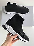 Кросівки жіночі Balenciaga Speed Trainer Black White, підошва біла з чорним Київ, фото 8