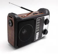 Портативная колонка радио MP3 USB Golon RX-333+BT с Bluetooth и лямкой на плечо Wooden