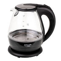 Электрочайник стеклянный Adler AD 1224 2000W 1.5 л Black