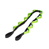 Ремень для стретчинга Prosource Multi-Loop Stretching Strap (PS-2019-black/green), зелёный