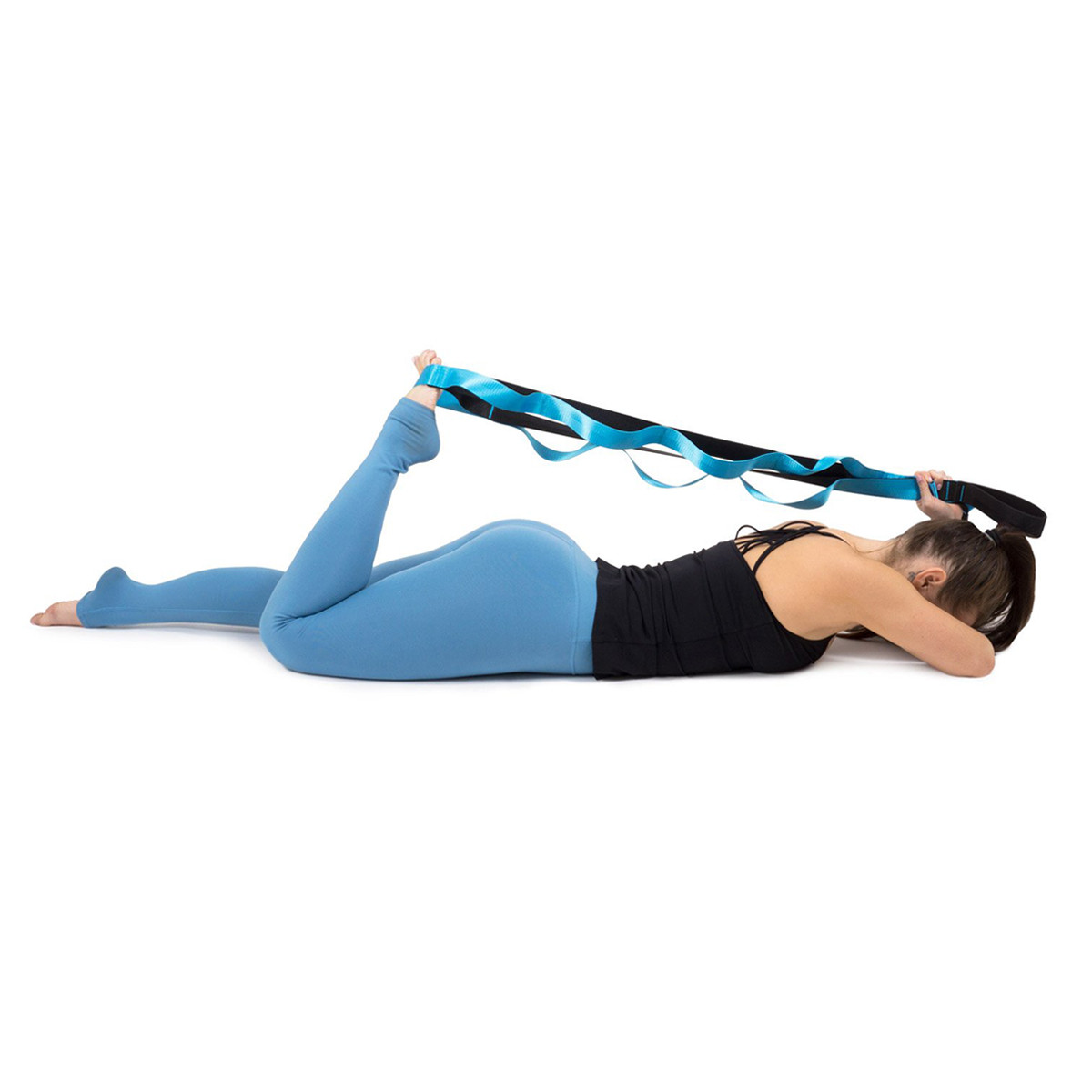 Ремень для стретчинга Prosource Multi-Loop Stretching Strap (PS-2019-black/blue), голубой - фото 3 - id-p1165716443