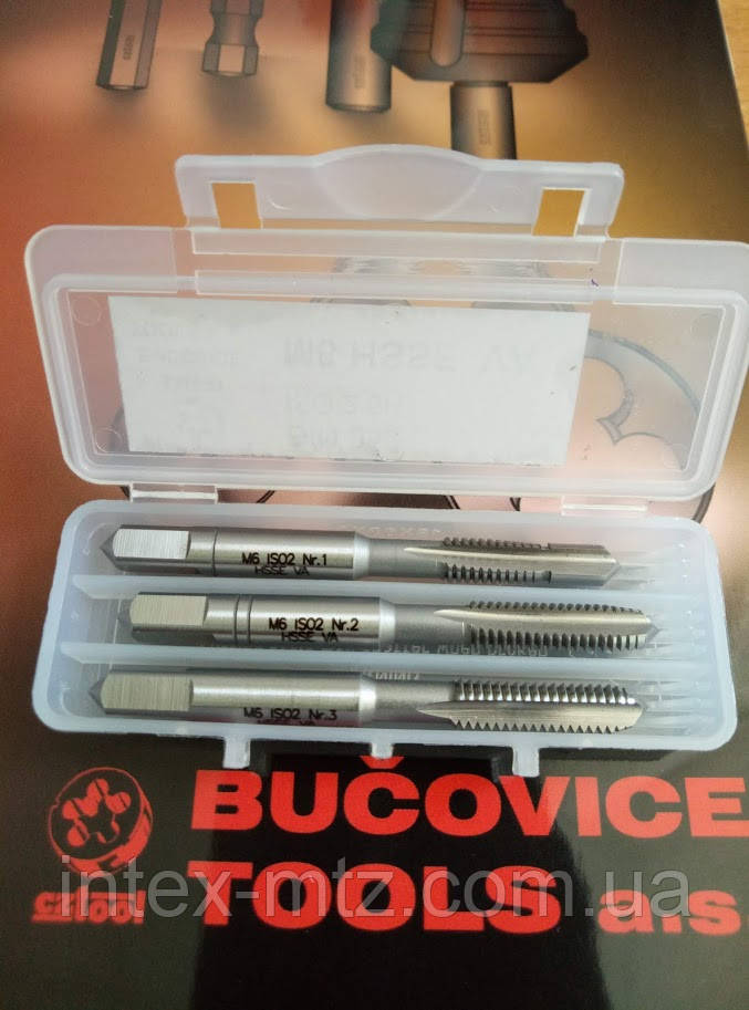 Метчик ручной М6х1,0 6H HSSE INOX DIN 352(комплект 3 шт) Bucovice tools XXX 060