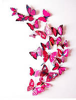 Набір метеликів із магнітом 12 шт (рожеві)