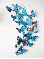 Набір метеликів із магнітом 12 шт (сині)