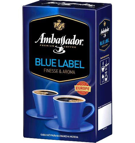 Кава мелена Ambassador Blue Label, вак.уп. 450г