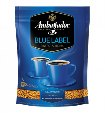 Кава розчинна Ambassador Blue Label, пакет 205г
