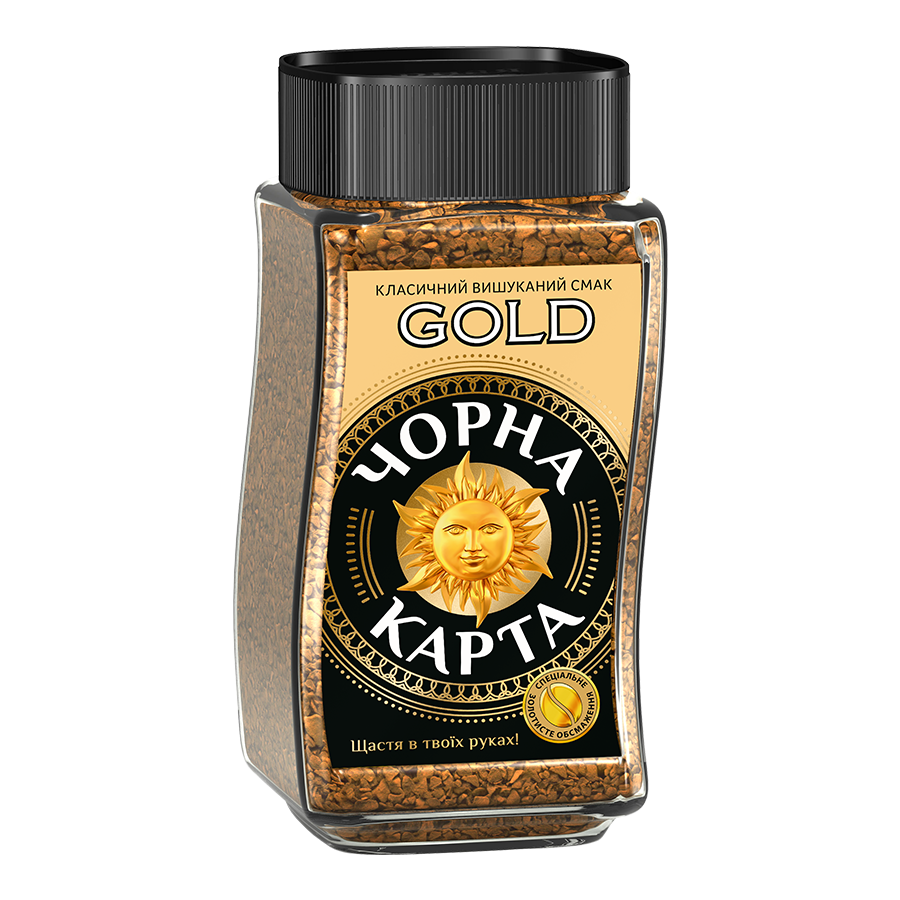 Кава розчинна Чорна карта Gold, склобанка 47,5 г