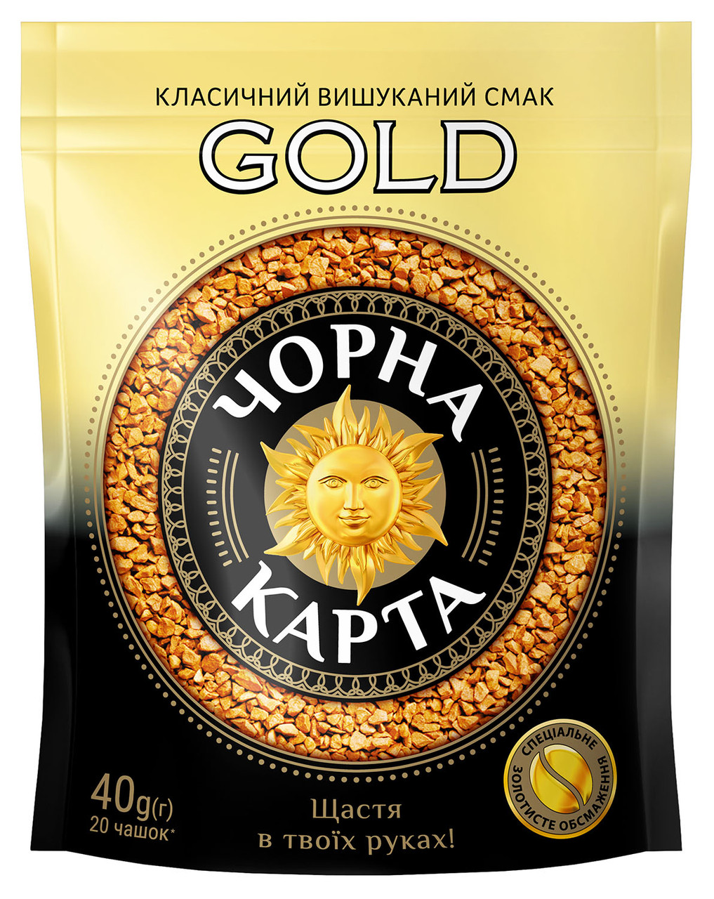 Кава розчинна Чорна Карта Gold, пакет, 40г