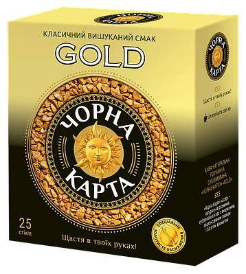 Кава розчинна Чорна Карта Gold, стік 2г *100 шт