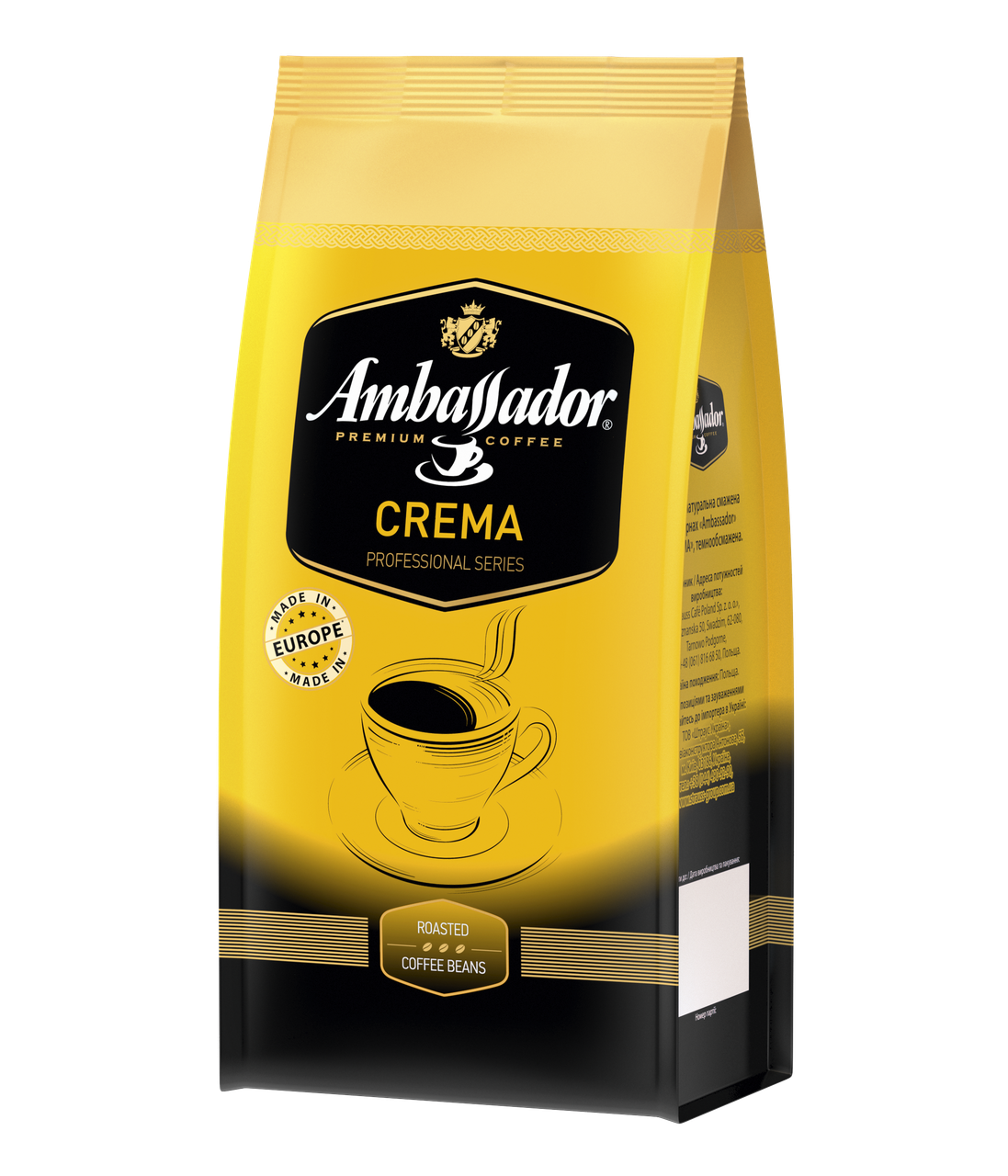 Кава в зернах Ambassador Crema, пакет 1000г